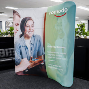 Small Curved Stretch Media Wall