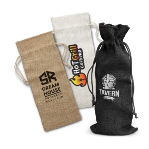 Zora Cotton Drawstring Wine Bags